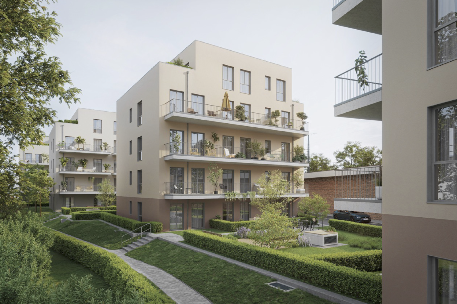 Visualisierung des Projekts FünfGrün in Leipzig
