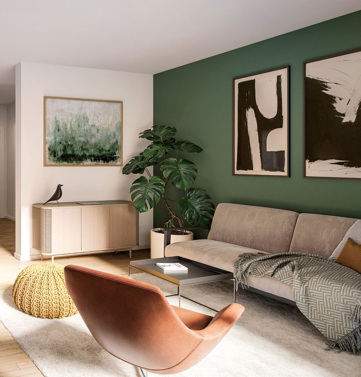 Visualisierung eines Wohnraums im Projekt Nordlicht, Norderstedt